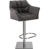 BARHOCKER Stoff Titangrau - Edelstahlfarben/Graubraun, Textil/Metall (64/88/45cm) - CLP