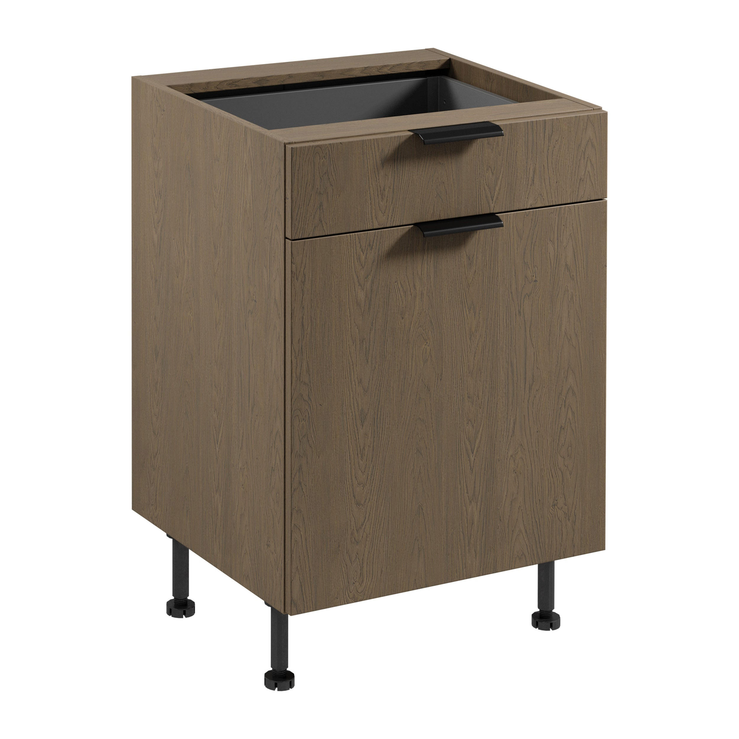UNTERSCHRANK D60S1 P/L AX – Sorento Dunkle Eiche – Dunkle Eiche - Dunkelbraun, Holzwerkstoff (60/87/52cm) - ROYAL24_MARKT