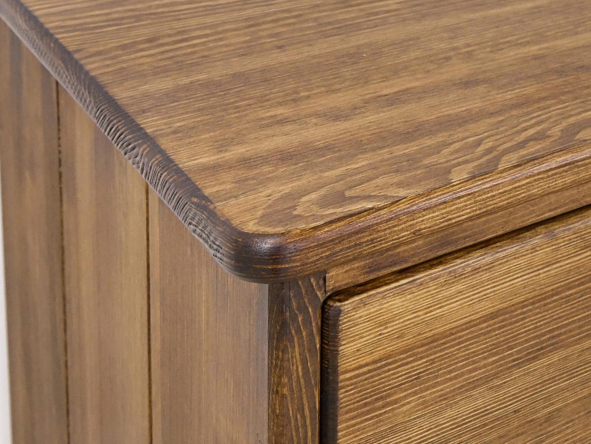 KOMMODE aus Massivholz Rustyk 5/6 - Dunkelbraun/Schwarz, Holz (112/125/45cm) - Seart