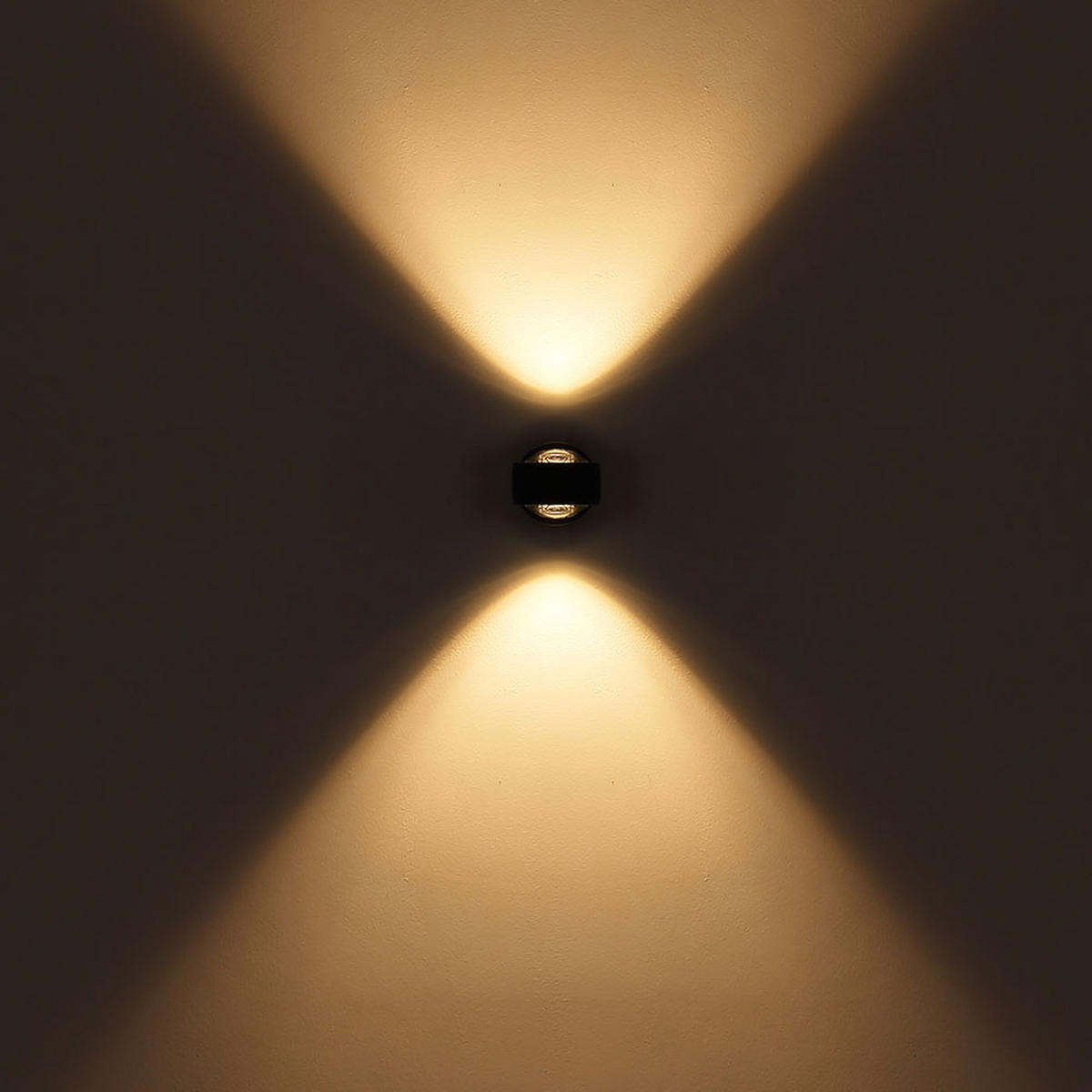 LED WANDLEUCHTE RANDI, Metall schwarz matt, Up & Down - Schwarz, Glas (7.5/7/10cm) - Globo Lighting