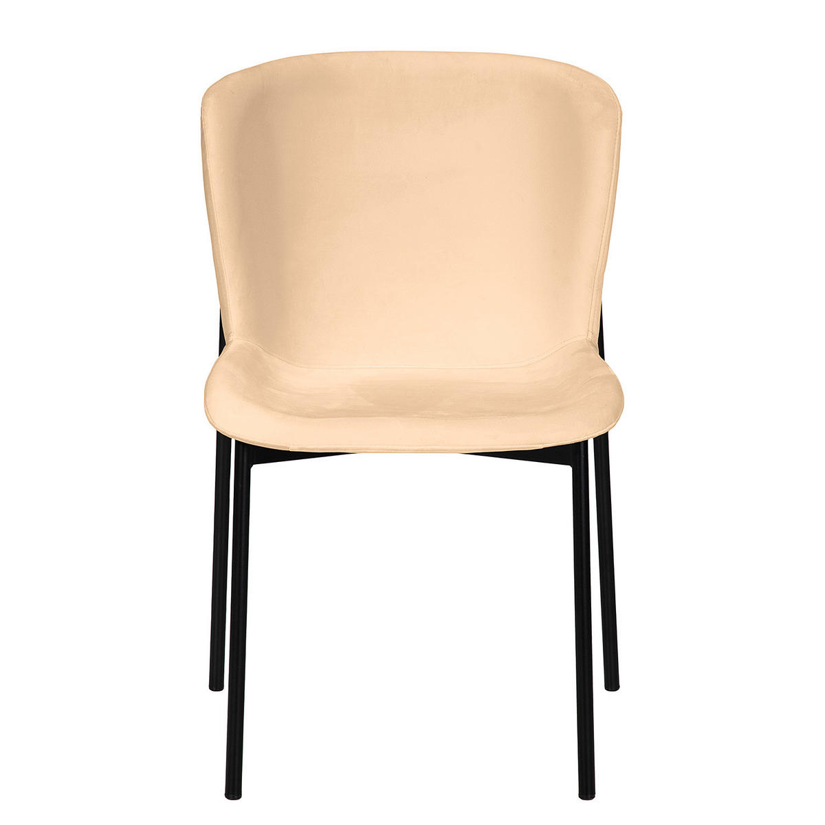 POLSTERSTUHL - 2er-Set - Beige/Schwarz, Textil (52/79/49cm) - home24