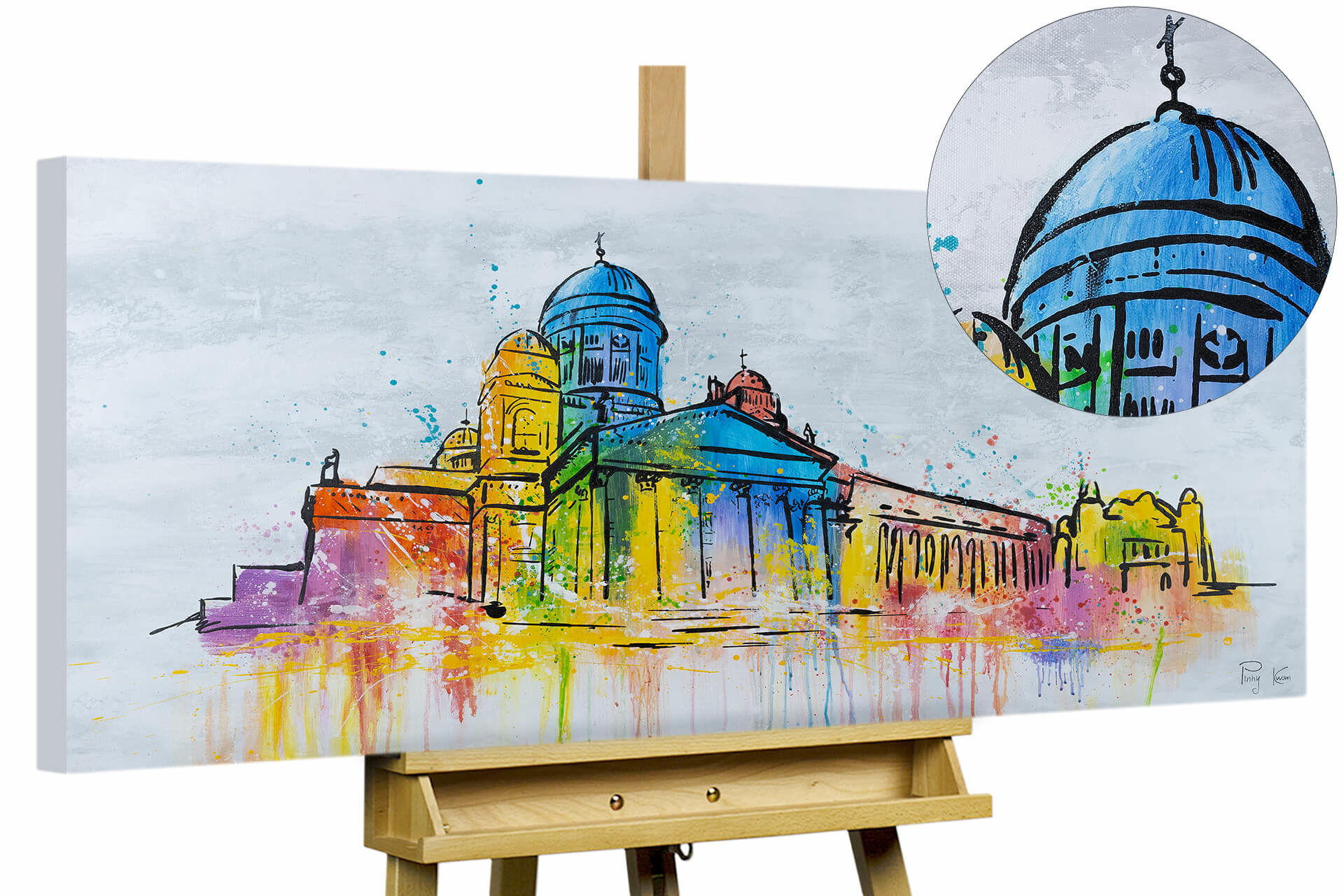 KUNSTLOFT RUČNĚ MALOVANÝ AKRYLOVÝ OBRAZ ŠEDÝ, 120/60 CM
