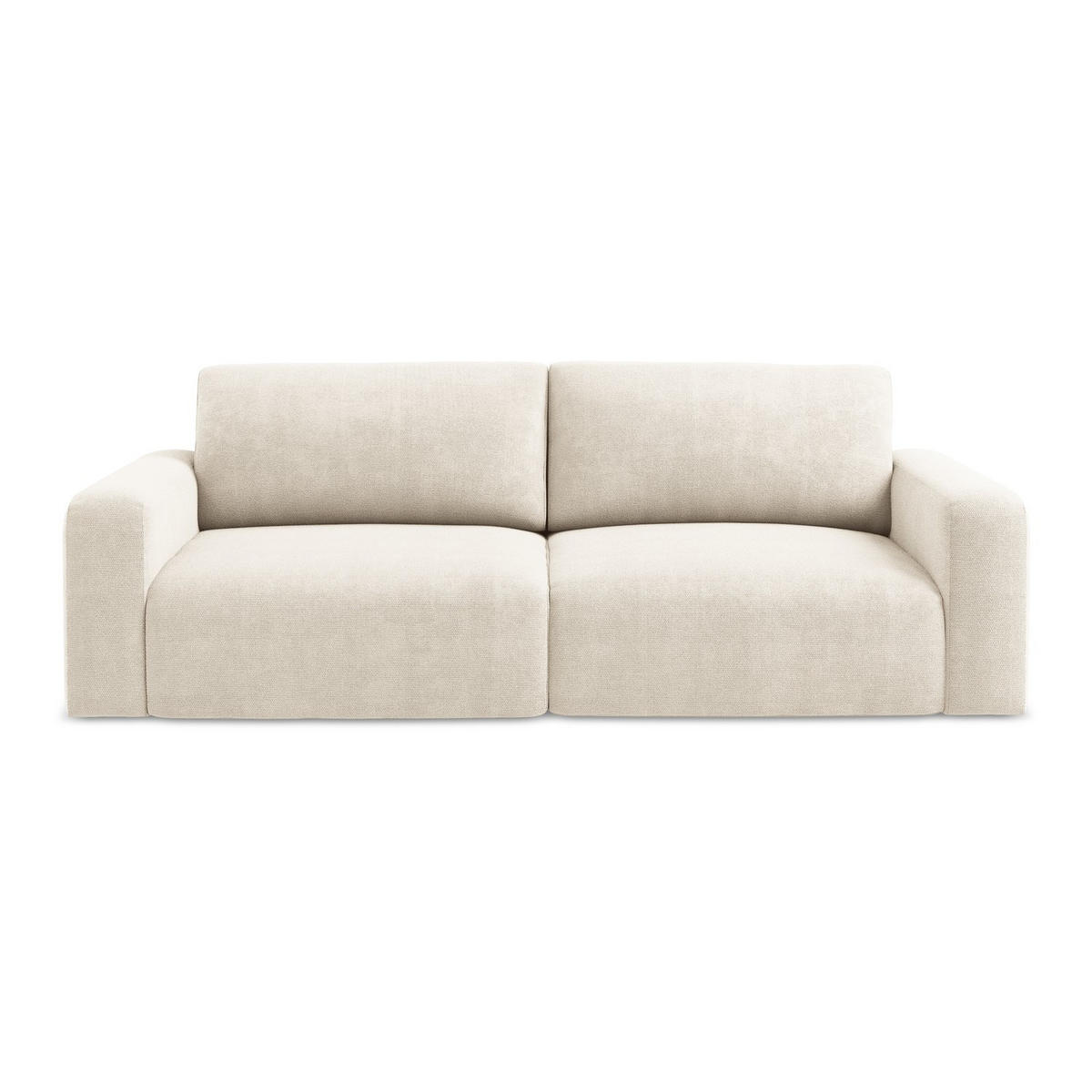 3-SITZER SOFA mit Schlaffunktion Chenille Stoff Beige - Beige/Creme, Kunststoff/Textil (244/79/102cm) - LaMiaSofa