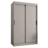 ŠATNÍ skříň s posuvnými dveřmi 200/120/62 2dveřová - černá/kašmírová, dřevo/plast (120/200/62cm) - Abiks Möbel