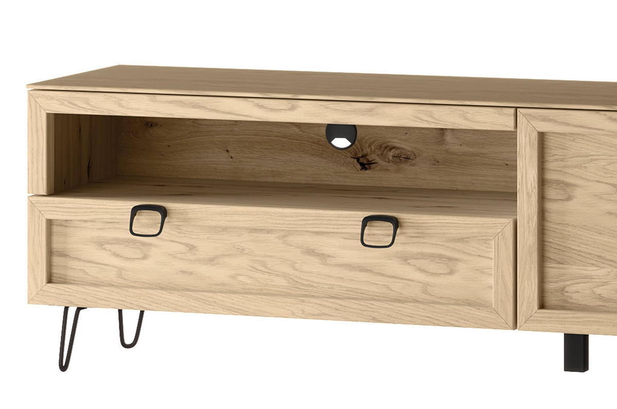 LOWBOARD Limbo Eiche Artisan 160 / 42 / 53cm - Eiche Artisan/Braun, Holz (160/42/53cm) - Feldmann-Wohnen