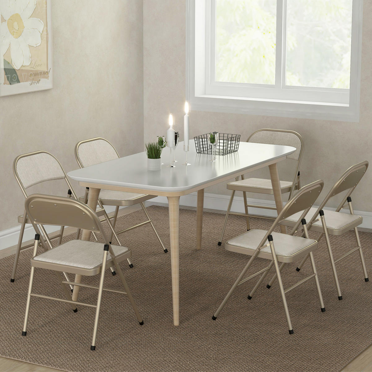 KLAPPSESSEL Beige 6 Stück - Beige, Naturmaterialien (45/78/46cm) - GiPP