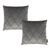 KISSENHÜLLE 2er Set Nobless Rauten 50/50 cm grau - Grau, Textil (50/50cm) - Magma Heimtexx