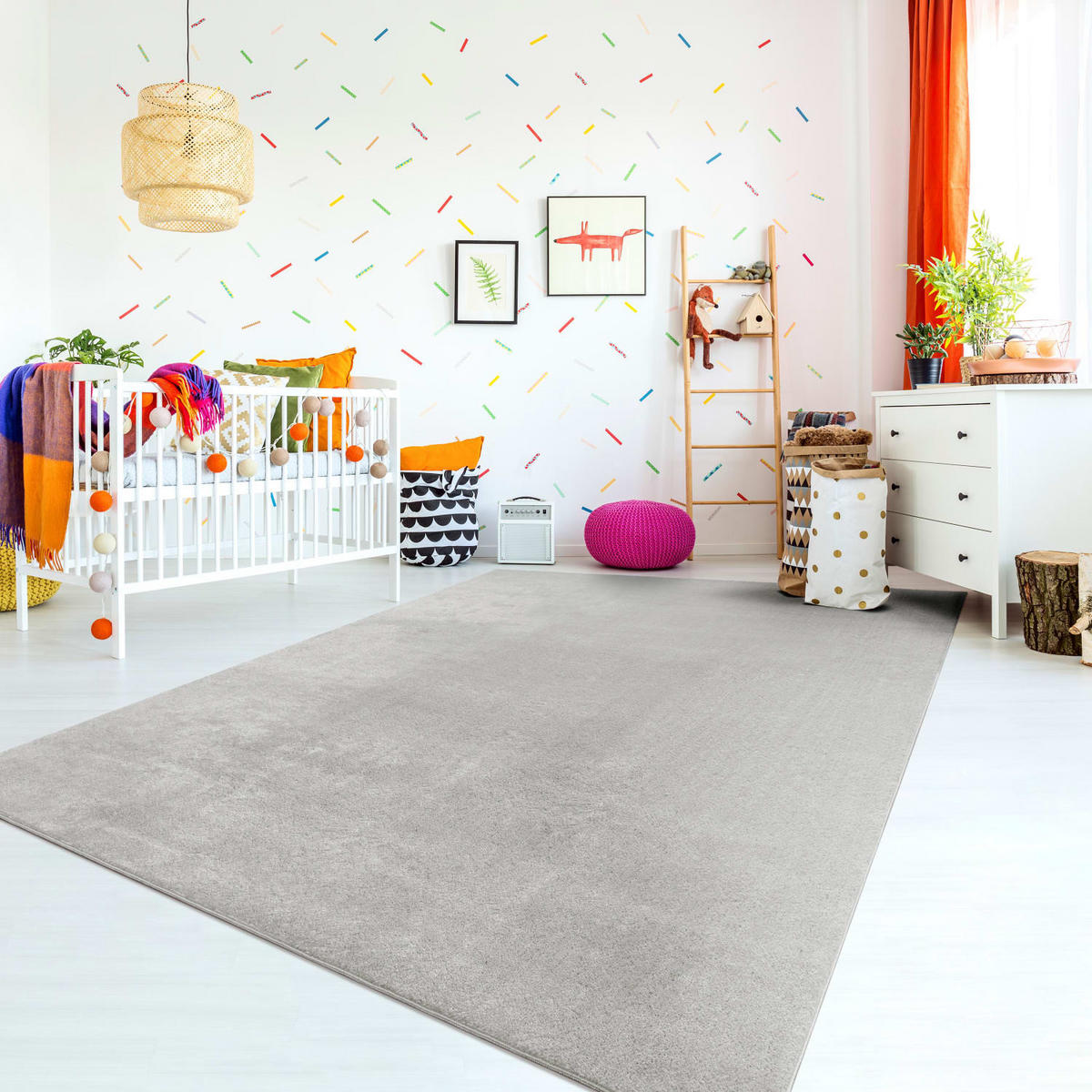 FLACHWEBETEPPICH Silberfarben 240 x 340 cm - Silberfarben, Kunststoff (240/340cm) - TT Home