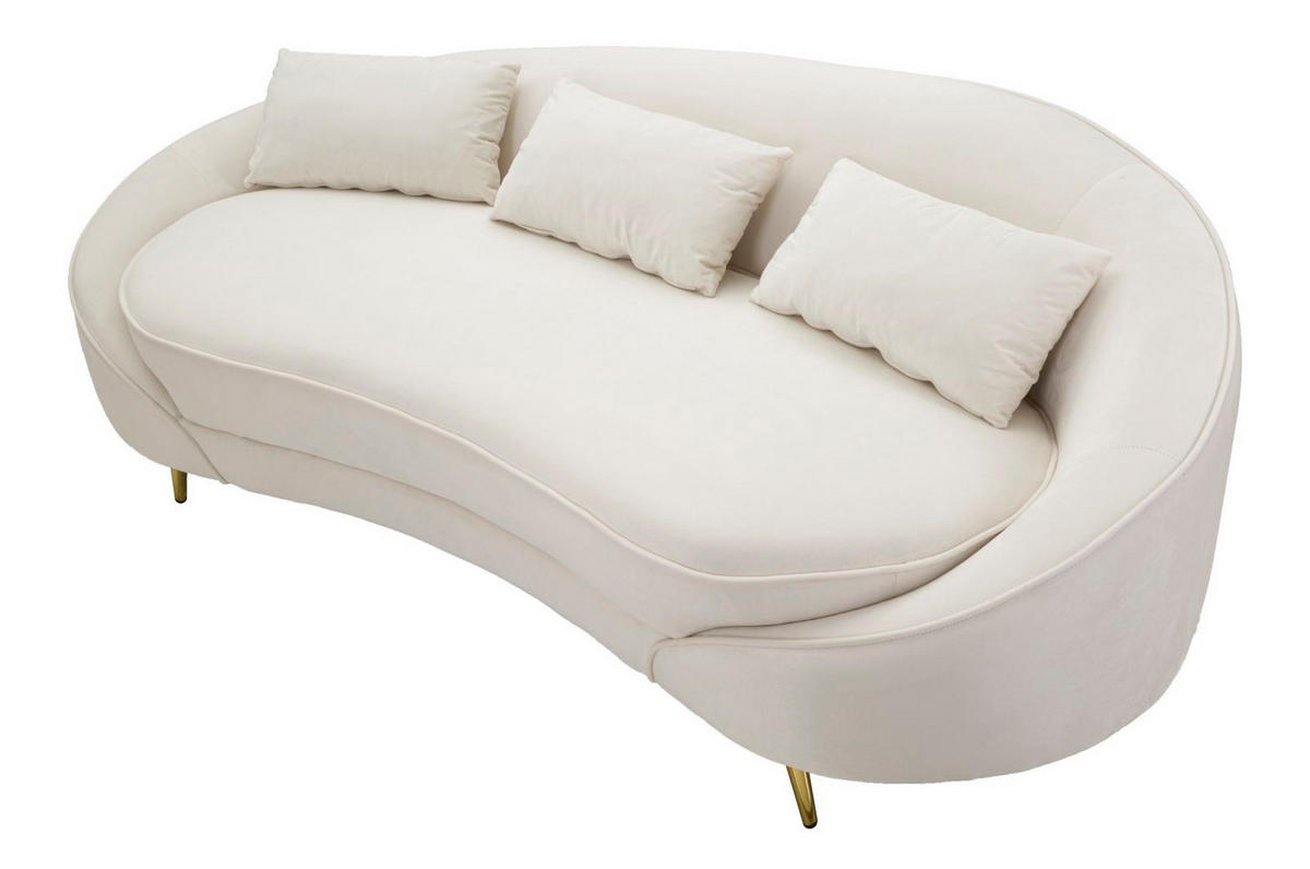 3-SITZER Sofa gepolstert Oslo - Weiß - Weiß, Holz/Kunststoff (84/68/185cm) - Pasmara