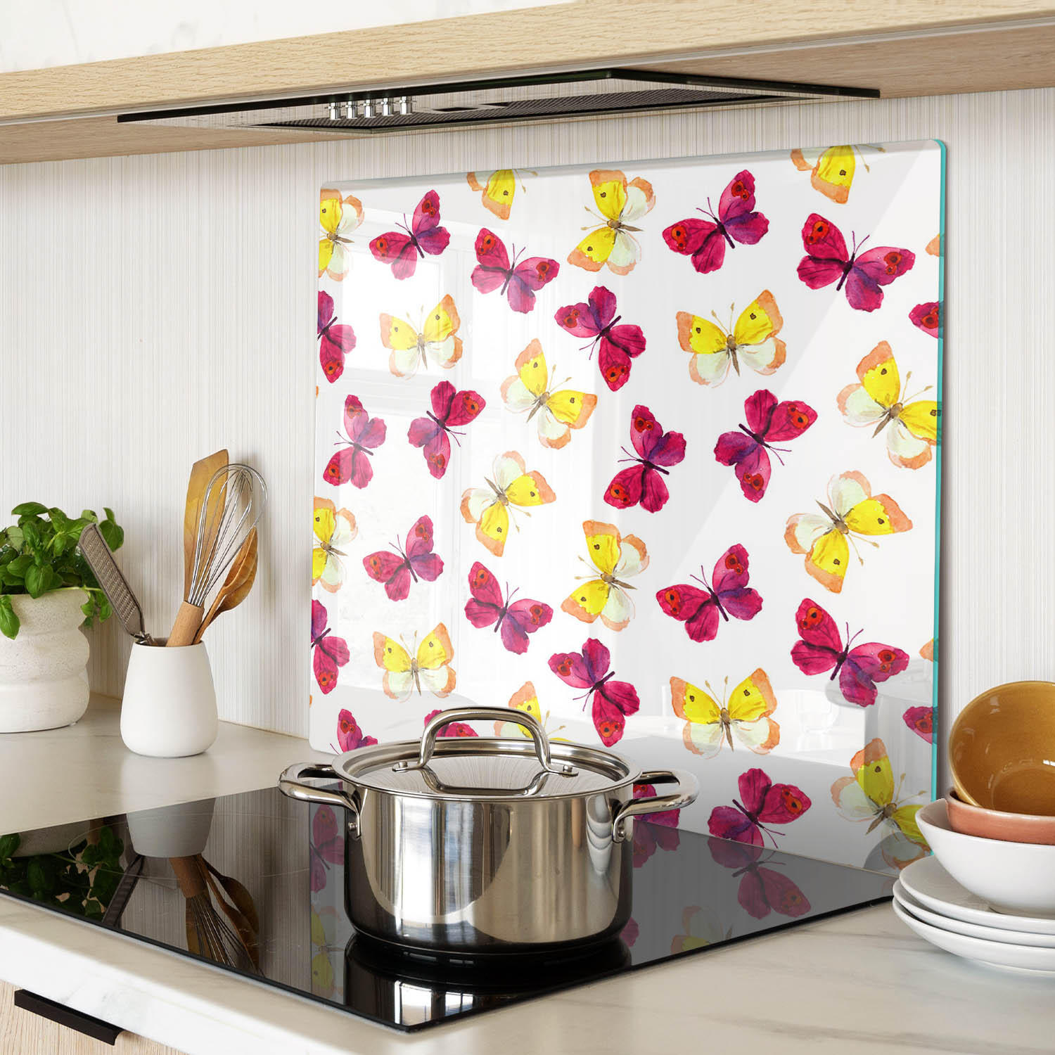 GLASPLATTE 60x52 cm Schmetterlingsblume - Orange/Braun, Glas (60/0.4/52cm) - TULUP