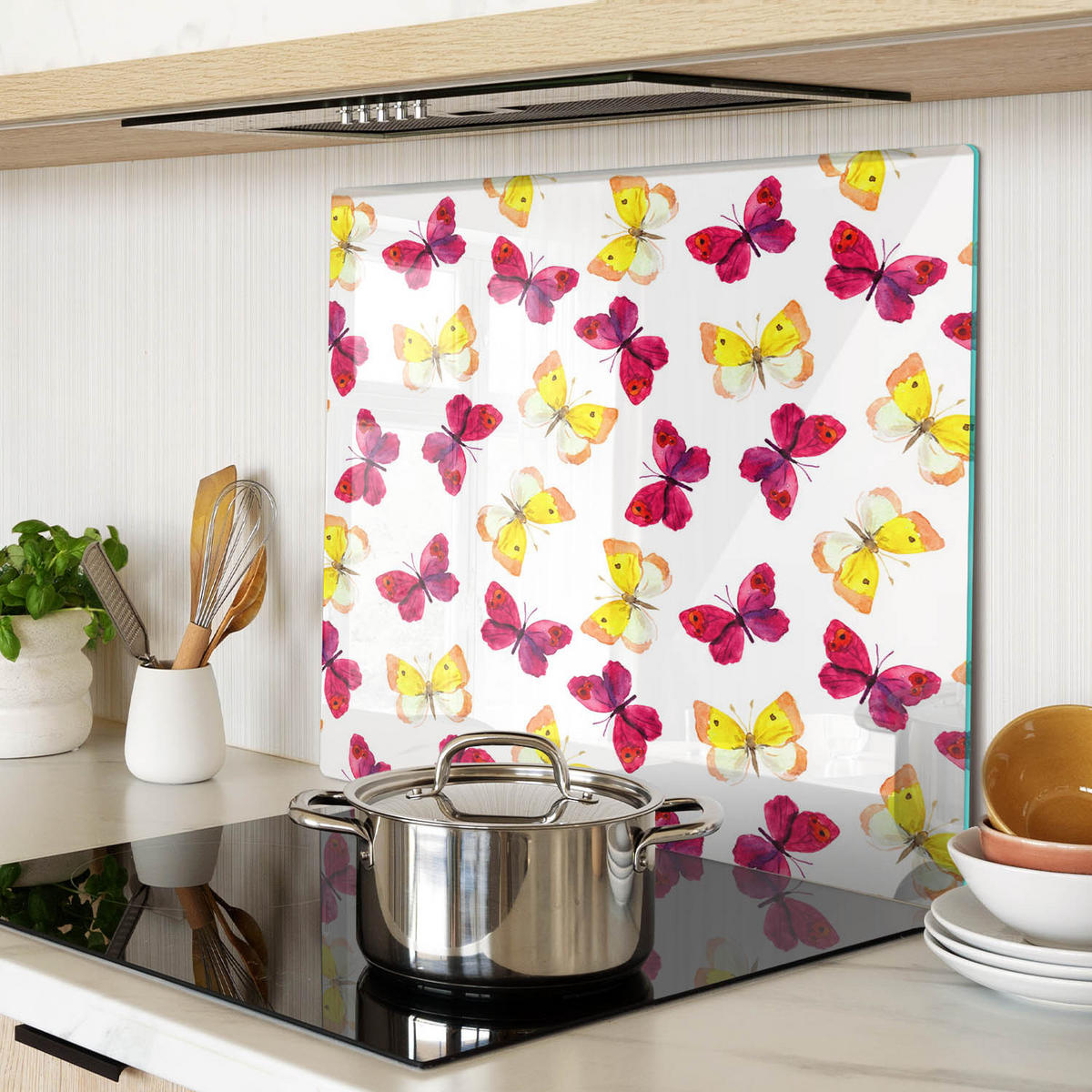 GLASPLATTE 60x52 cm Schmetterlingsblume - Orange/Braun, Glas (60/0.4/52cm) - TULUP