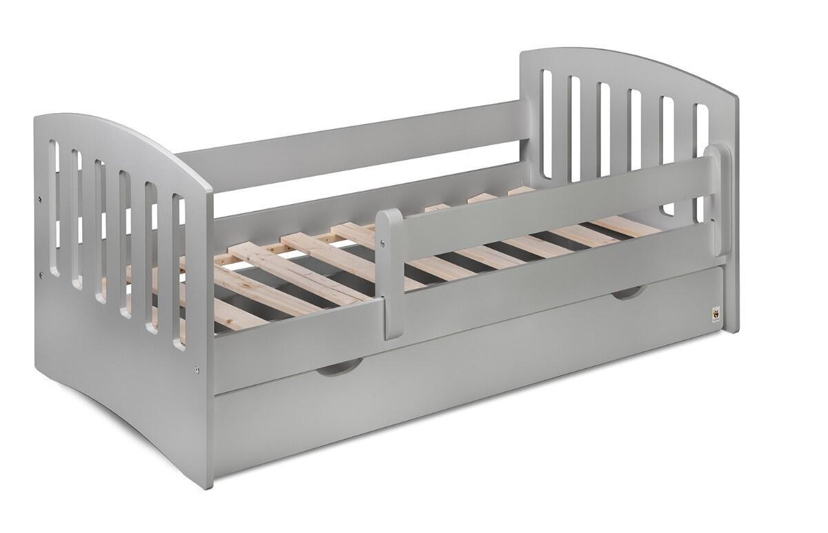 KINDERBETT LUX Hellgrau 90x163x70 cm - Hellgrau, Holz - FURNLUX