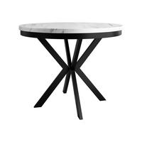 ESSTISCH ausziehbar Edder 120 - Schwarz/Weiß, Holzwerkstoff/Metall (120/120/76cm) - MIRJAN24