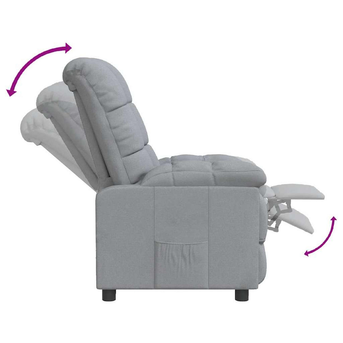 RELAXSESSEL Hellgrau Stoff - Hellgrau, Textil (99/84/74cm) - vidaXL