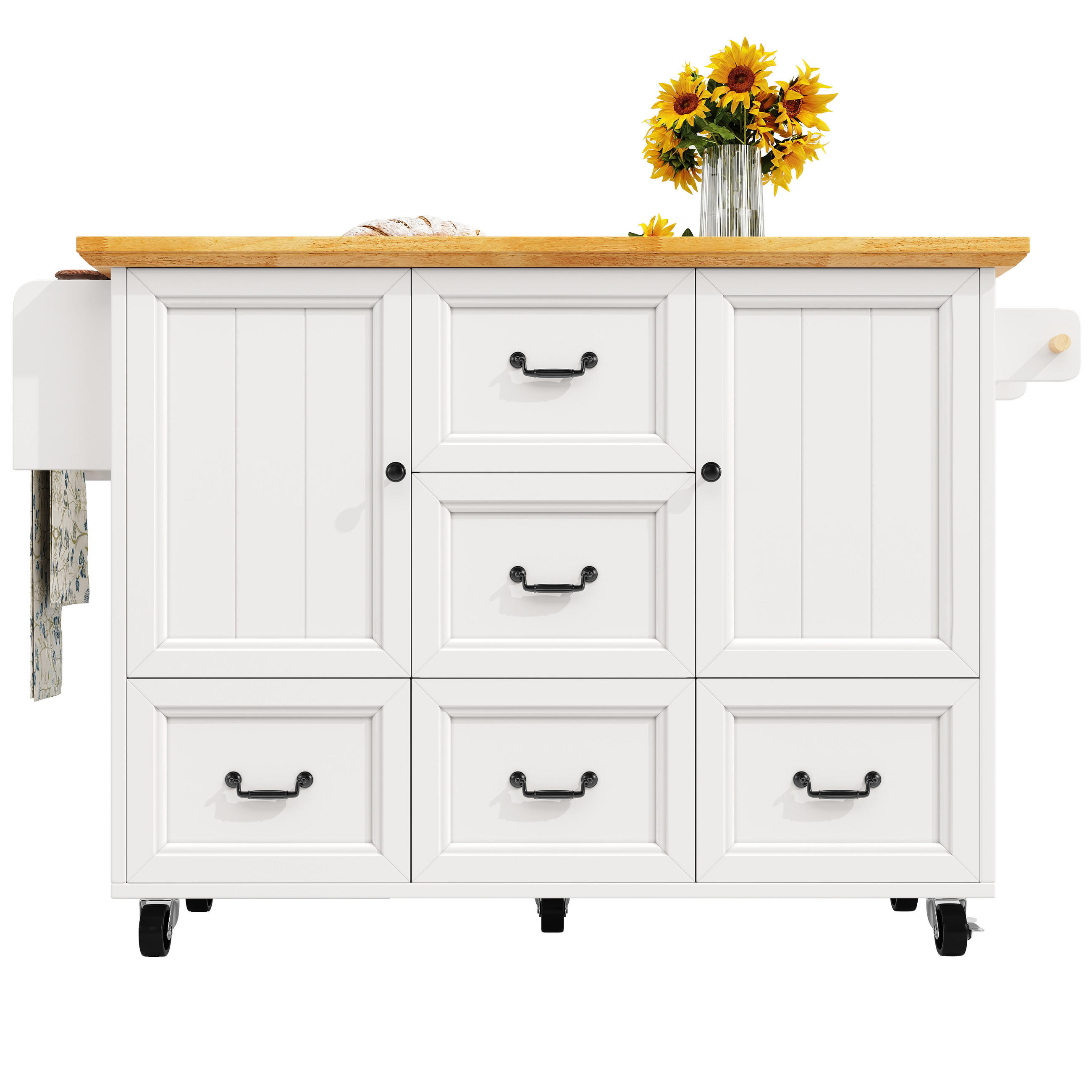 KÜCHENINSEL Weiß 120/73/93 cm - Weiß, Holzwerkstoff (120/93/45cm) - PANGIVO