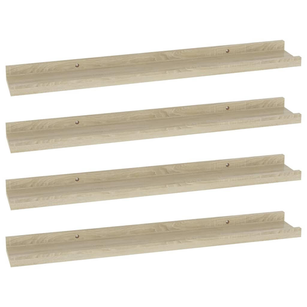 WANDREGALE 4 Stk. Sonoma-Eiche 60x9x3 cm - Braun, Holzwerkstoff (60/3/9cm) - furnicato