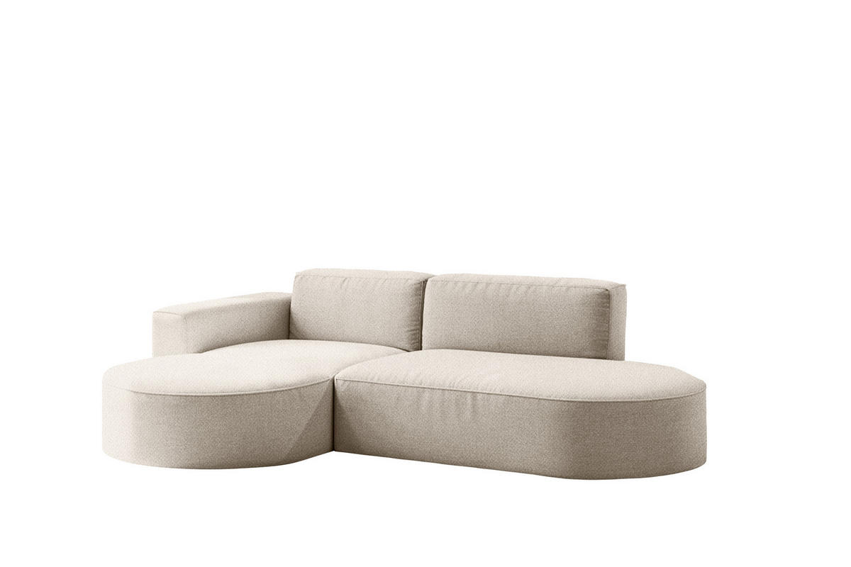 ECKSOFA Modena Studio Falten, Stoff Alpine, Beige Links - Beige, Holz (165/236cm) - Kaiser Möbel