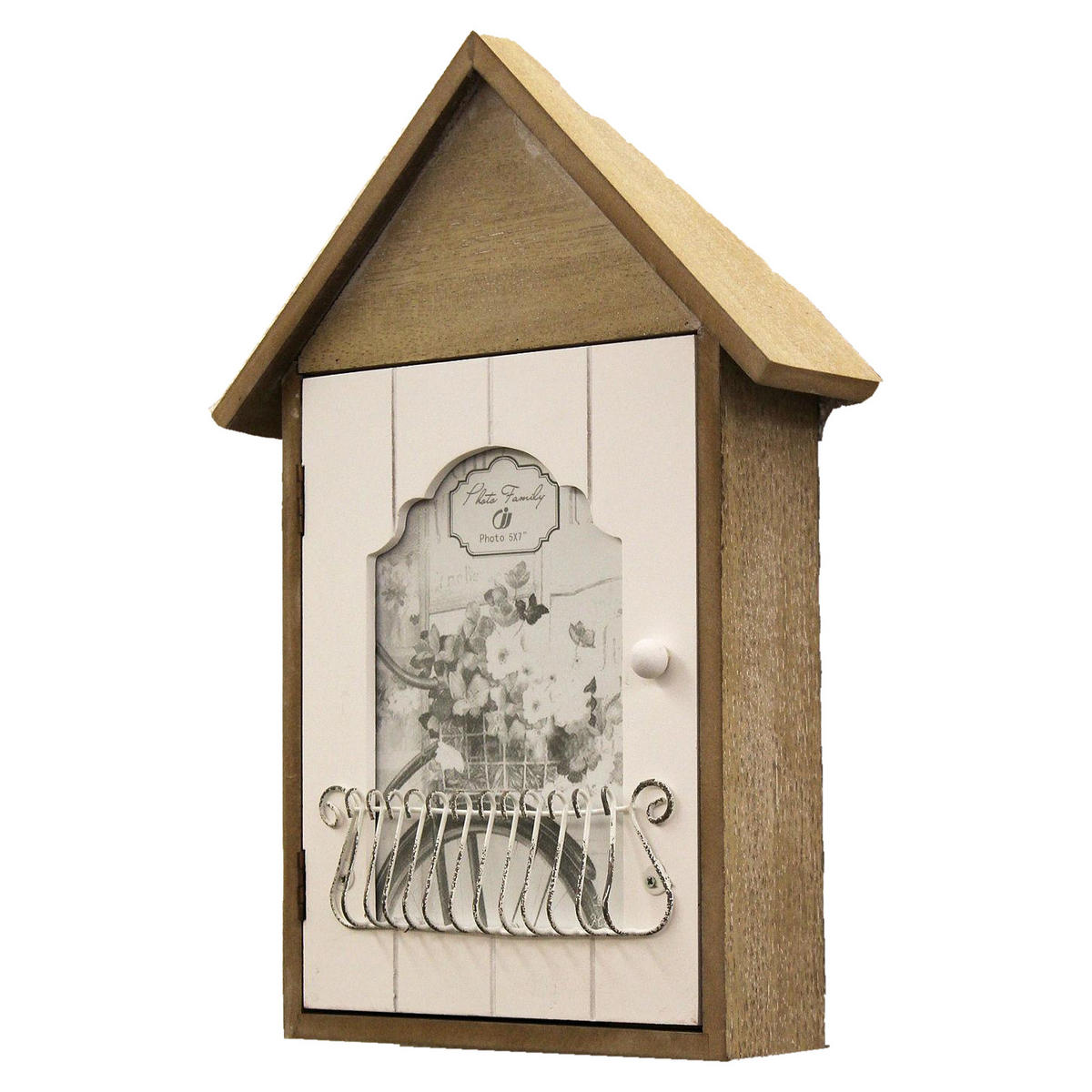 SCHLÜSSELKASTEN mit Bilderrahmen 34 cm 17431 - Beige, Holz (19/34/6cm)