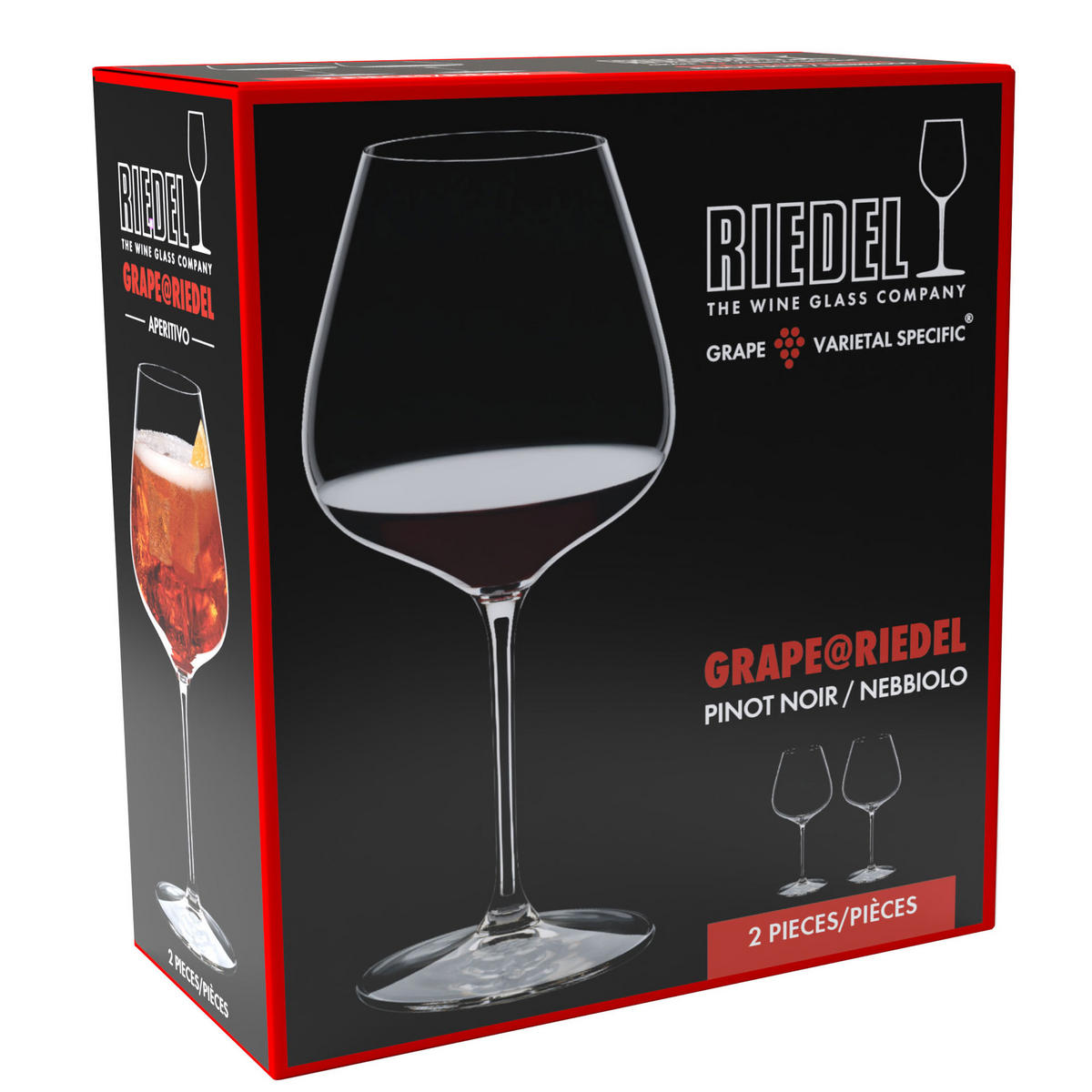 PINOT NOIR / NEBBIOLO WEINGLÄSER Grape transparent 750 ml 2er Set - Transparent, Glas (0.75L) - Riedel