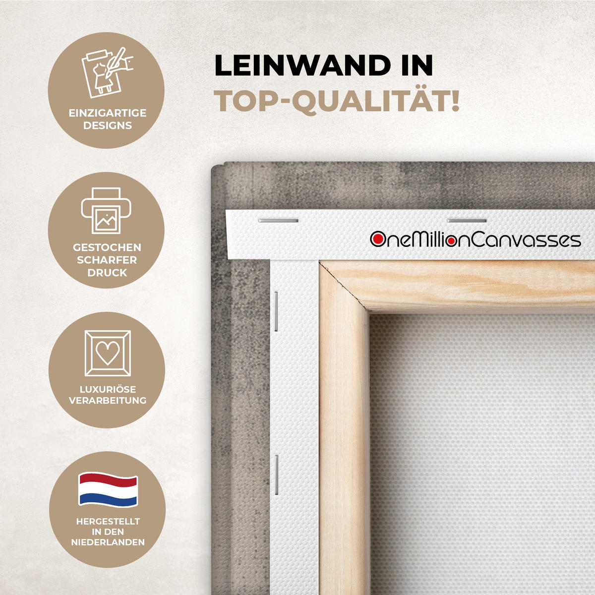 LEINWANDBILD Wabi sabi - Pflanze - Beige Groß 140x90 cm - Taupe, Textil (140/90cm) - MuchoWow