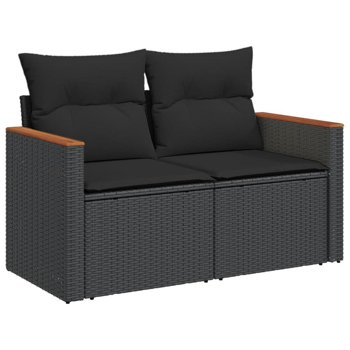GARTEN-SOFAGARNITUR 6-teilig Mit Kissen Schwarz Poly Rattan - Schwarz, Kunststoff - vidaXL