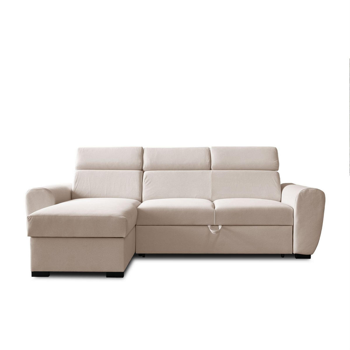 ECKSOFA FALCO mit Schlaffunktion Elli 04 - Beige, Textil (253/174cm) - Lookway