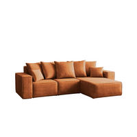 ECKSOFA L-Form Premium Kollektion ELLA Stoff Velours Noel Orange Rechts - Orange, Holz/Textil (262/168cm) - Kaiser Möbel