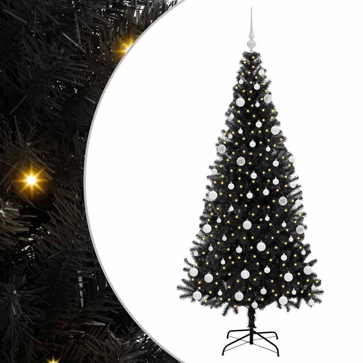 WEIHNACHTSBAUM 93/93/180 cm Schwarz PVC - Schwarz, Kunststoff (180cm) - vidaXL