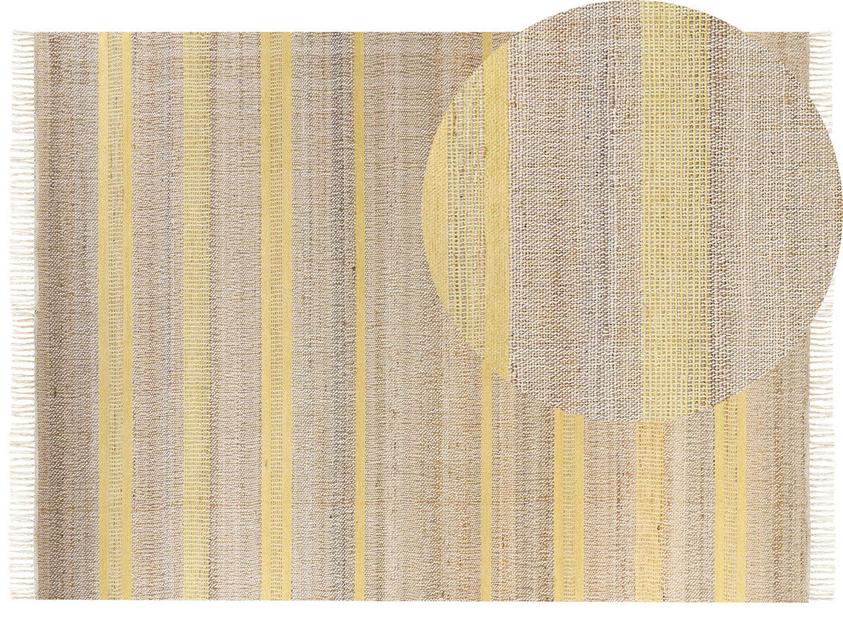TEPPICH geflochten Talpur 230/160 cm - Beige, Naturmaterialen (160/230cm) - Beliani