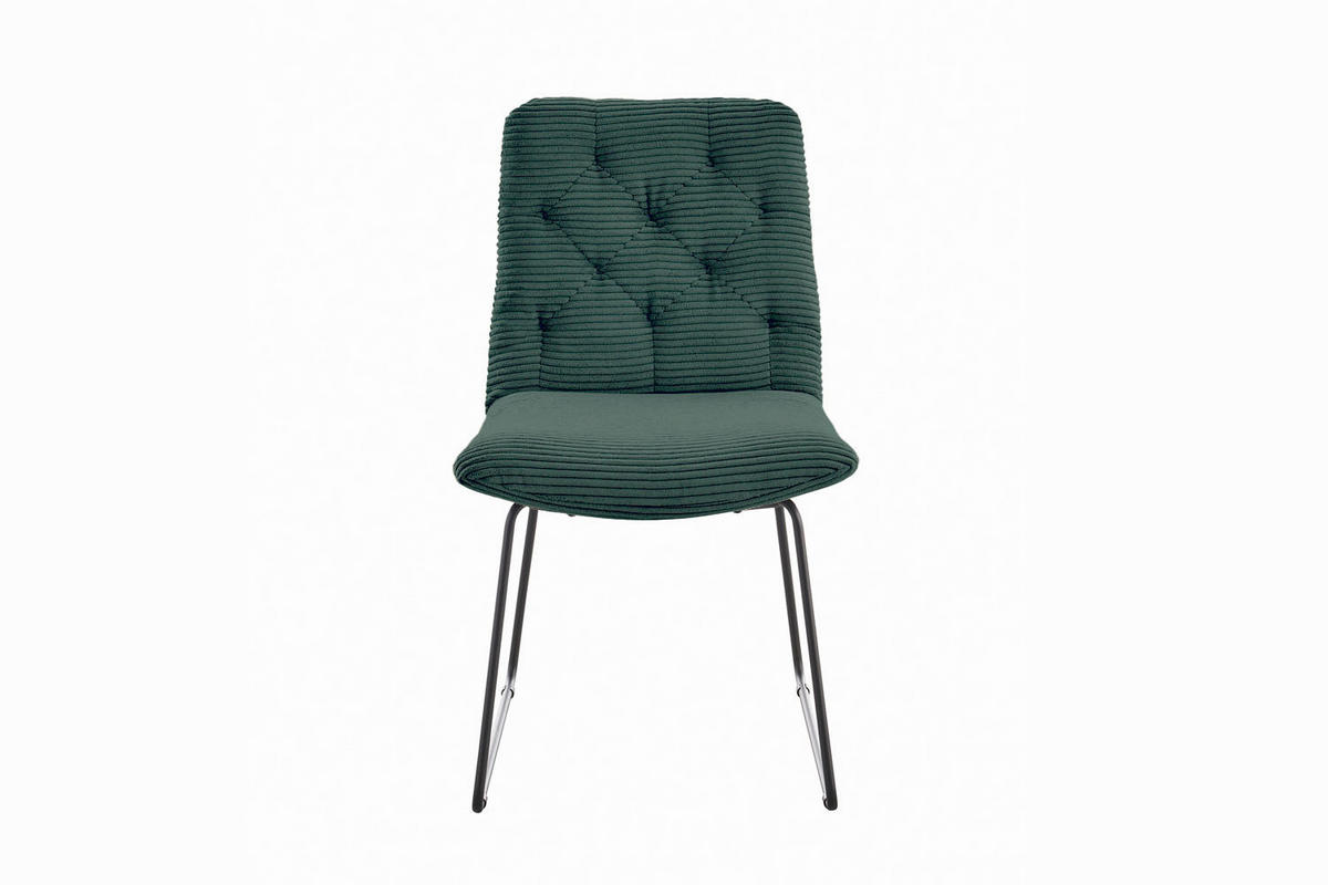 ESSZIMMERSTUHL NEW CHARME Smaragdgrün Cord - Smaragdgrün, Textil (52/87/66cm) - KAWOLA