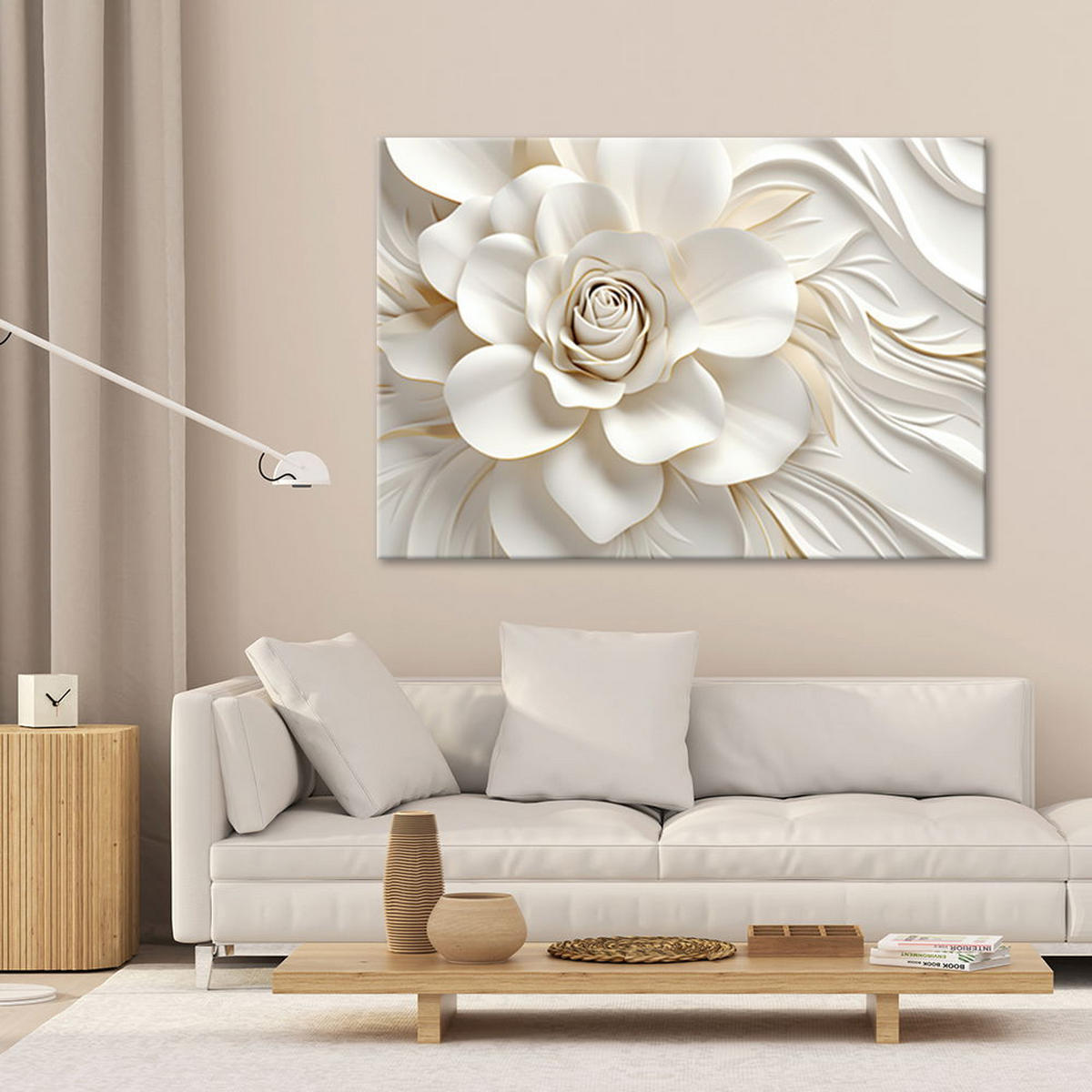 KUNSTDRUCK Weiß 100/70 cm - Weiß, Textil (100/70cm) - KUNSTLOFT