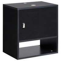 WASCHBECKENUNTERSCHRANK wandmontiertk 45 cm Schwarz Limeria - Schwarz, Holzwerkstoff (45/47/30cm) - Beliani