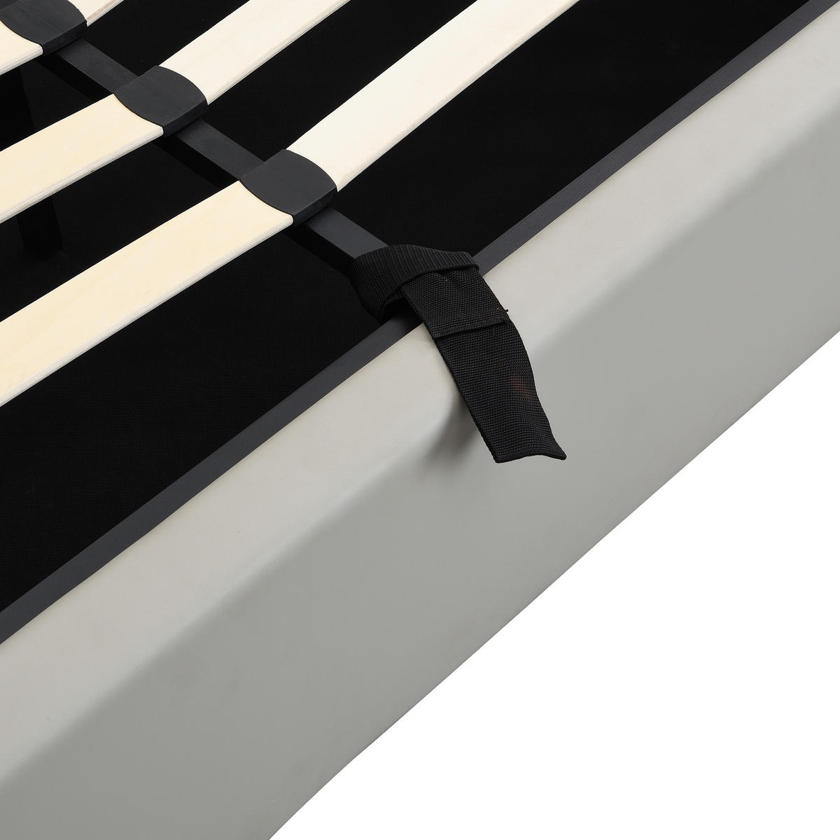 STAURAUMBETT 140/190 cm DE-00384, in Grau, hydraulischem Lattenrost und LED - Grau, Metall (140/190cm) - ComfortXL