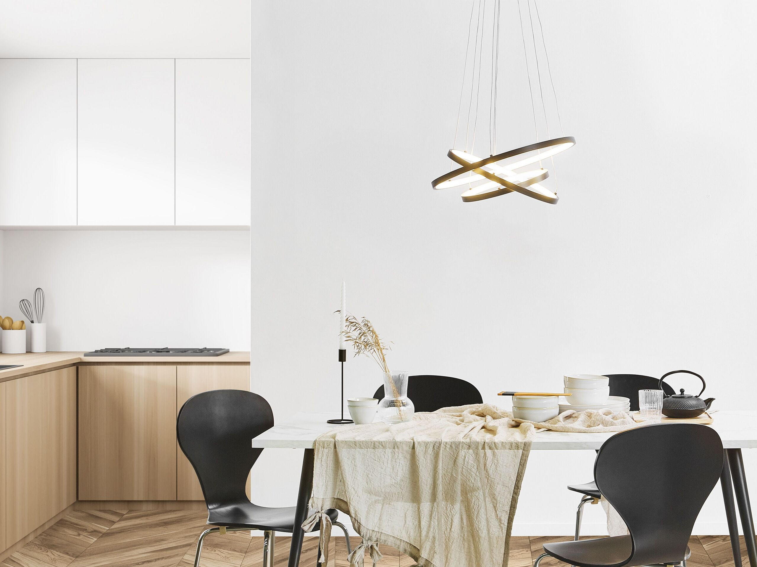 HÄNGELEUCHTE Atrek 50/50/108 cm - Schwarz, Metall (50/30/108cm) - Beliani