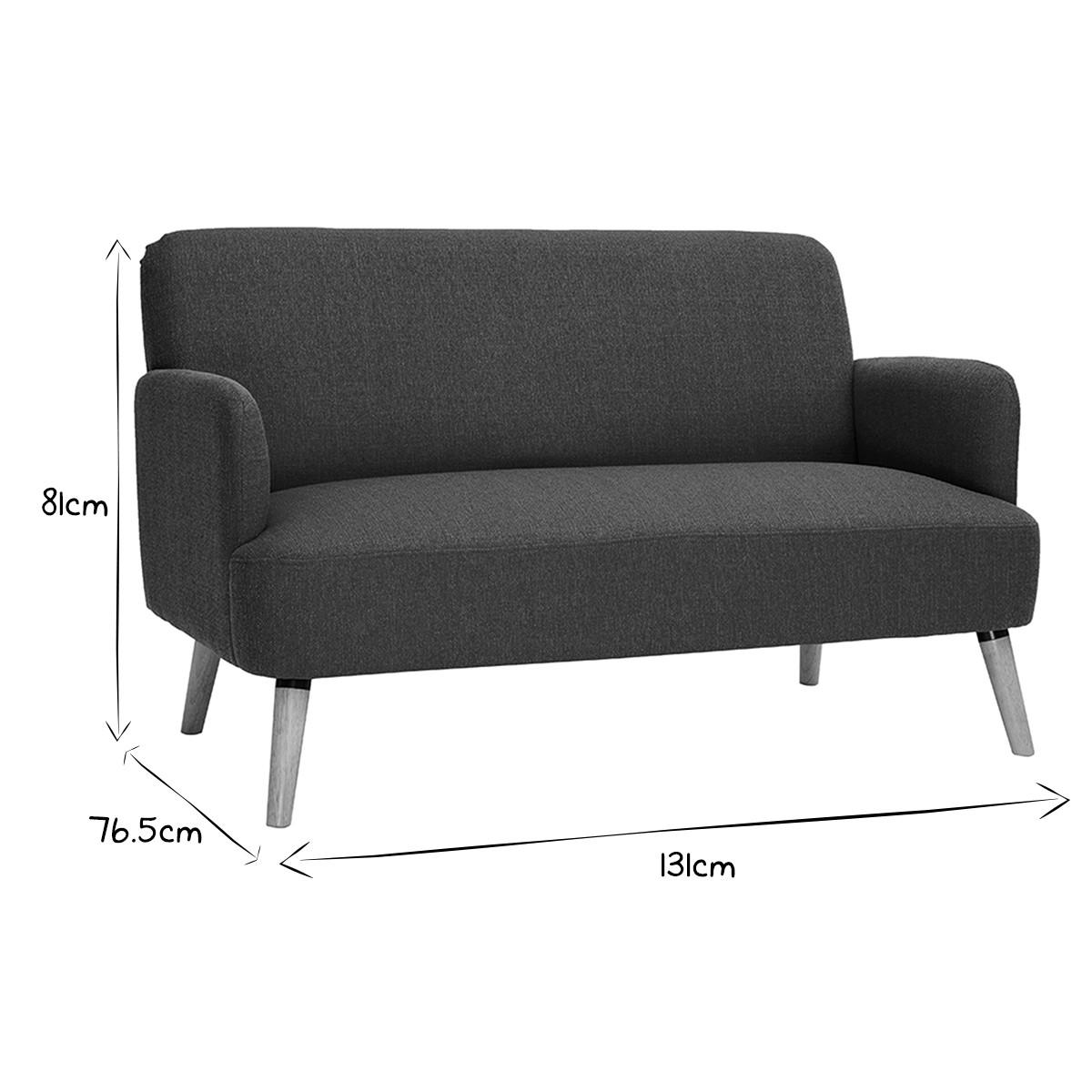SOFA 2-Sitzer Entenblauer Stoff Helles Holz ISKO - Blau, Textil (131/81/76.5cm) - Miliboo