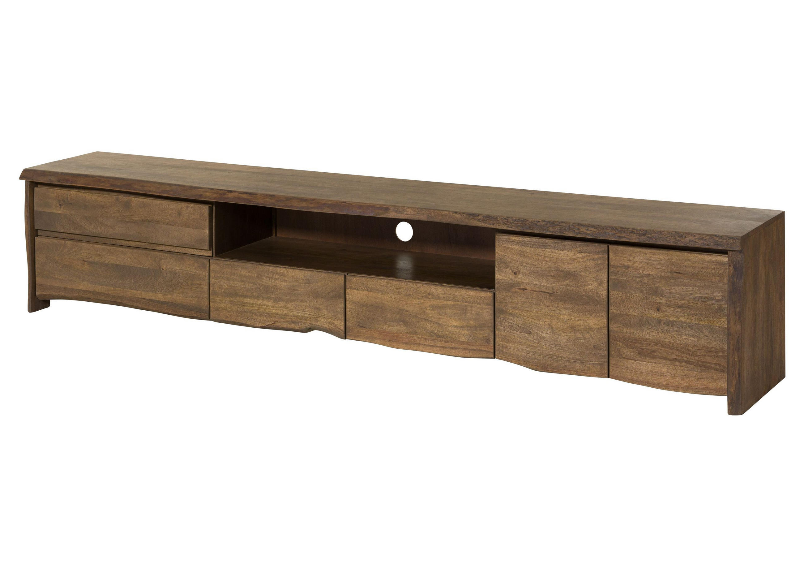 TV-BOARD Mango 260x45x50 braun geölt PURE MANGO #225 - Braun, Holz (260/50/45cm) - Massivmoebel24