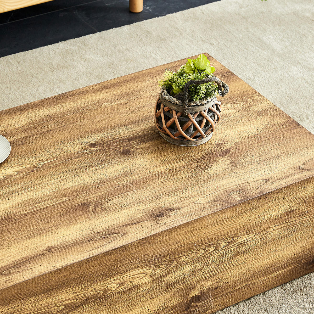 COUCHTISCH 90/50/30 cm Holzoptik aus MDF ohne Montage - Kieferfarben, Holzwerkstoff (90/50/30cm) - OKWISH