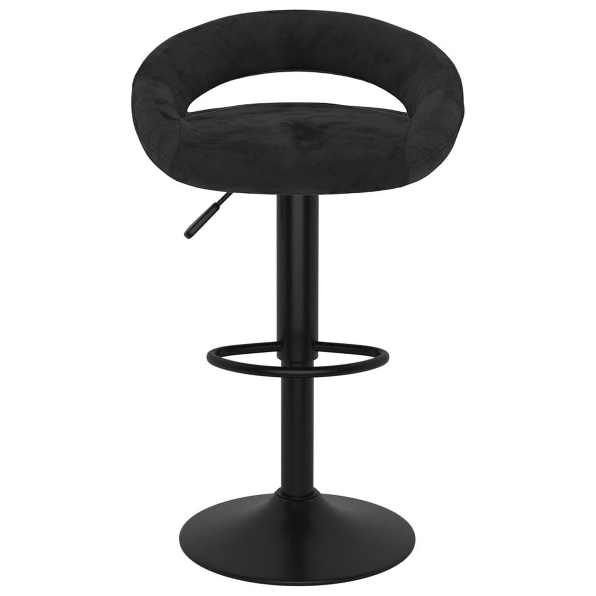 BARHOCKER Kalsii höhenverstellbar 2er-Set Schwarz Samt - Schwarz, Textil (45/97/43cm) - DELUKE