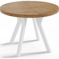 ESSTISCH Twixy runder ausziehbarer, Wotan Eiche 100-150/100/76 cm - Eiche Wotan/Braun, Holz/Holzwerkstoff (100/150/76cm) - WFL GROUP