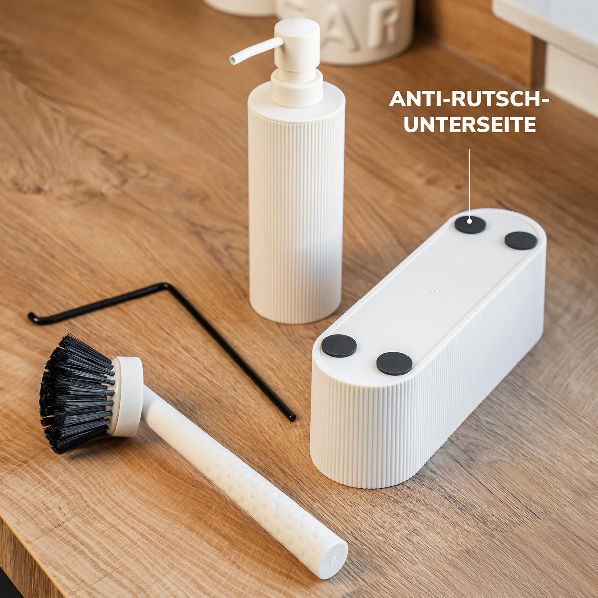 SPÜLBECKEN-SET, beige, Kunststoff - Beige, Kunststoff (22/21/6.5cm) - eluno