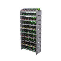 WEINREGAL VINOTECA FLEX PRO HxBxT 135x65x28cm 60 Flaschen auf 10 Ebenen Grau - Grau, Holz (65/135/28cm) - PROREGAL