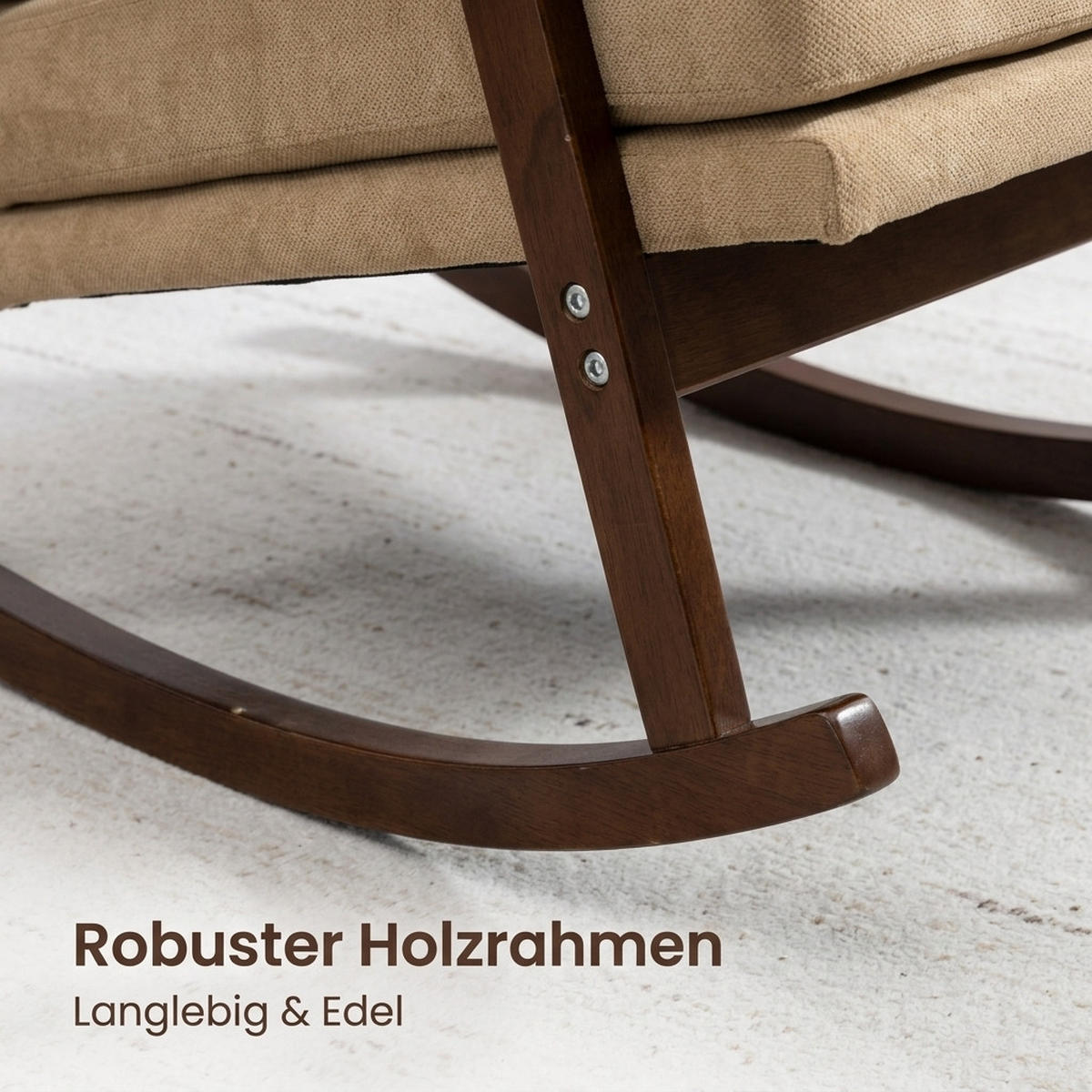 SCHAUKELSTUHL Hellbraun Samt - Hellbraun, Textil (73/80/83cm) - Oxeza