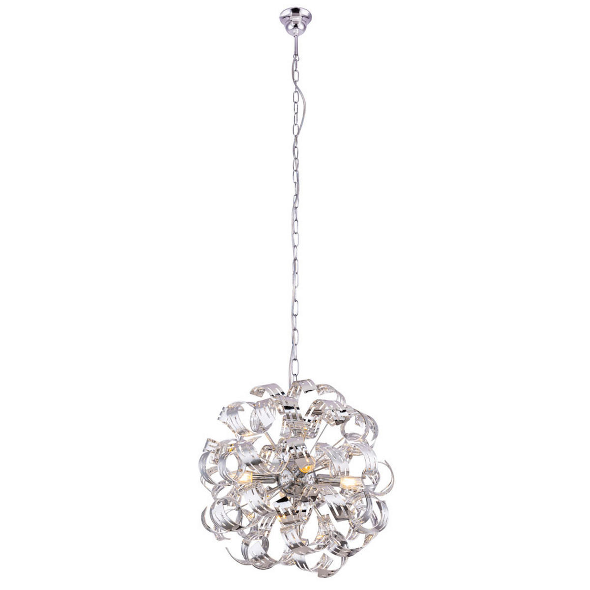 LED HÄNGELEUCHTE FALLA Silber Chrom - Silberfarben, Metall (50/50/125cm) - Globo Lighting