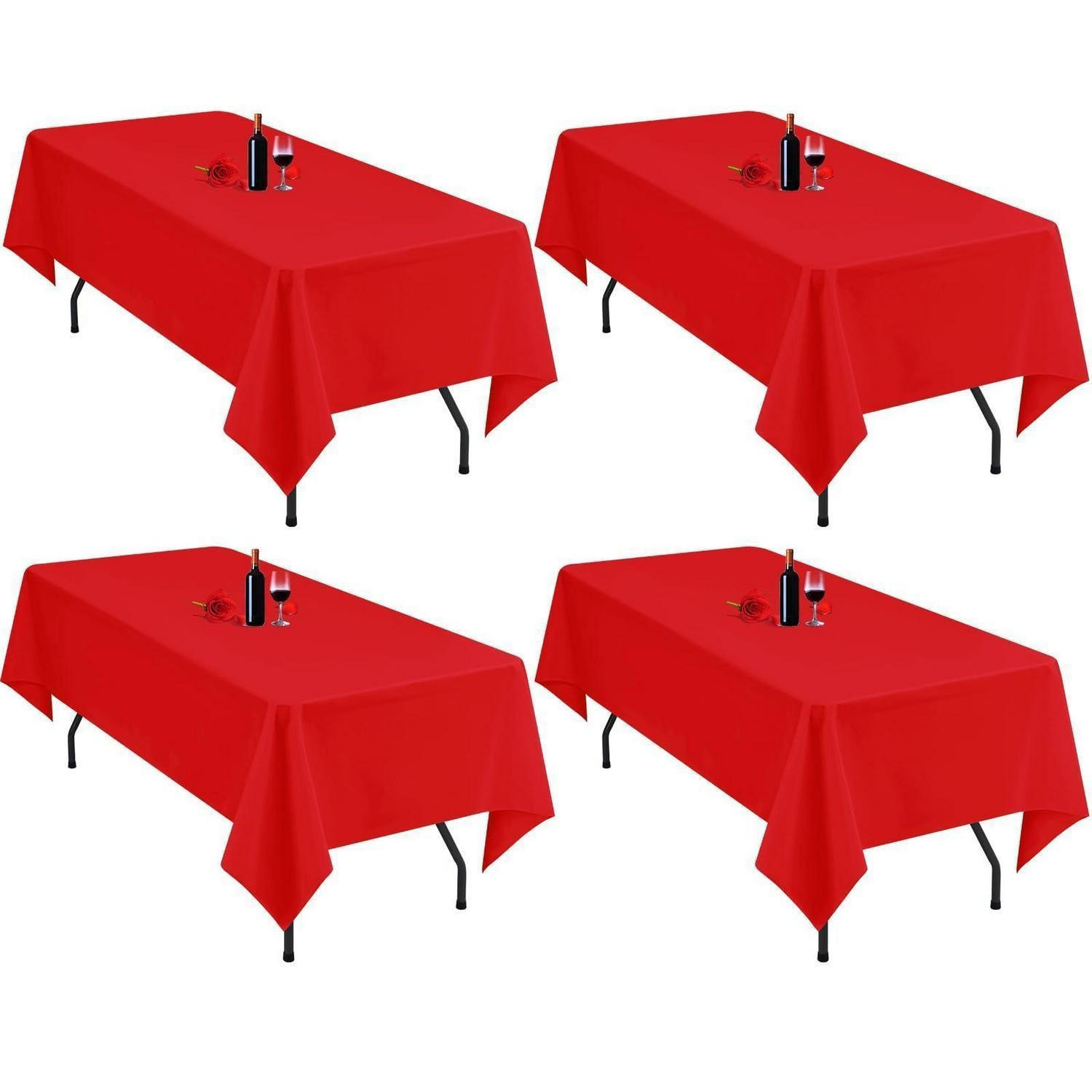TISCHDECKE 4er-Pack 153 x 260 cm Rot - Rot, Textil (260/153/1.5cm)