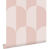 TAPETE Art Decó Muster 53 cm x 10.05 m - Pink, Papier (53/1000cm) - ESTAhome
