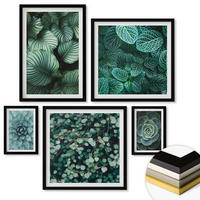 WANDBILDER 5er-Set - 50x50 cm & 20x30 cm & 40x60 cm Schwarzer Rahmen - Meerstrand Zitronen Berge - Schwarz, Kunststoff (40/60cm) - ArtPrintCave