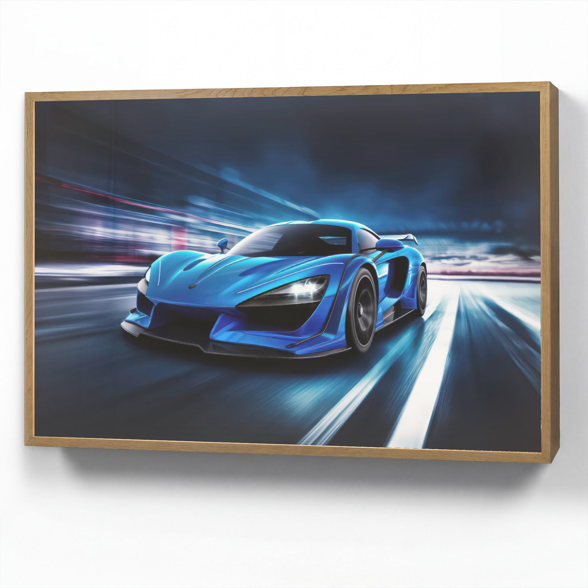 OnlyWow NÁSTĚNNÁ LAMPA S AKUMULÁTOREM Auto - Modrá - Chlapci - Dítě 100x70 cm