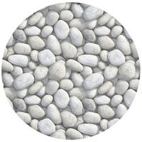 KOUPELNOVÁ PŘEDLOŽKA Kameny - šedé - oválné 70x70 cm - světle šedá, textil/plast (70/70cm) - OnlyWow