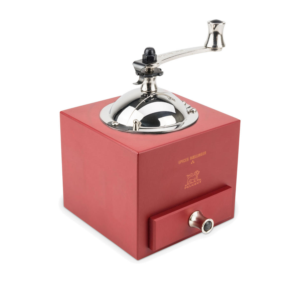 PFEFFERMÜHLE Roellinger 13cm Buchenholz Chilirot Stahlmahlwerk - Rot, Holz (8.6/12.5/8.6cm) - PEUGEOT