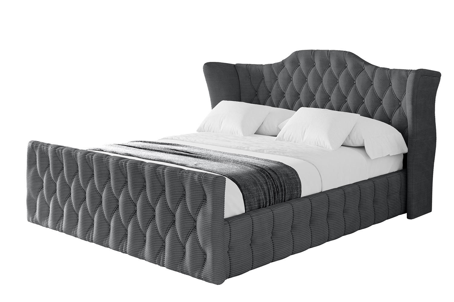 POLSTERBETT mit Bettkasten, Fußteil und Lattenrost, Boxbett ohne Matratze - MODY-Z 180x200 Dunkelgrau - Anthrazit, Holzwerkstoff/Textil (180/200cm) - ALTDECOR